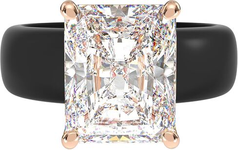 Rinfit Silicone Ring مع Stone - Emerald Cut Zirconia solitaire خاتم الخطوبة للنساء - نطاقات الزفاف المطاطية - براءات الاختراع المعلقة التصميم in Saudi Arabia