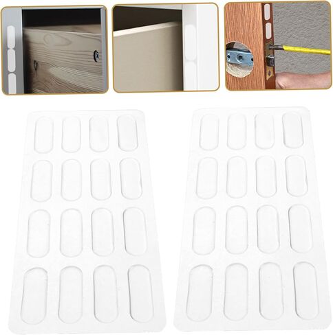 KALLORY 2Pcs Transparent Silicone Cabinet Door Bumper Strips Self Adhesive Collision Pads for Easy Installation Drawer Wall Protects Furniture Maintains Aesthetic Appeal in Saudi Arabia