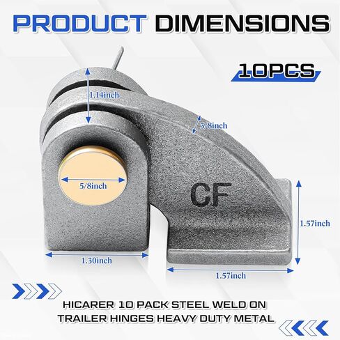 Hicarer 10 Pack Steel Weld on Trailer Hinges Heavy Duty Metal Dump Trailer Trucks Gate Door Hinges Suitable for Tractor Tailgates in Saudi Arabia