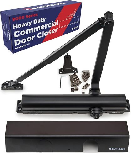 Heavy Duty Commercial Door Closer, ADA UL Grade 1 Listed Automatic Self Closing Door Hinges, Door Closers Commercial High Traffic, Auto Door Closer, Hydraulic Spring Soft Close (Silver) in Saudi Arabia
