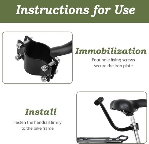 Bicycle Rear Seat Handle Grip, Kids' Safety Handle Grip Bikes Back Seat Armrest,Bicycle Rest and Relaxation Handrails Bicycle Accessory in Kuwait