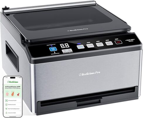 DualCore CVS101 Chamber Vacuum Sealer for Liquids & Sous Vide, 6L Dual Vacuum Zones & Extra-Wide Bag Clamp, 230W Dual-Core Dry Pump x4, Commercial-Grade Food Packaging Machine for Home Use in Kuwait