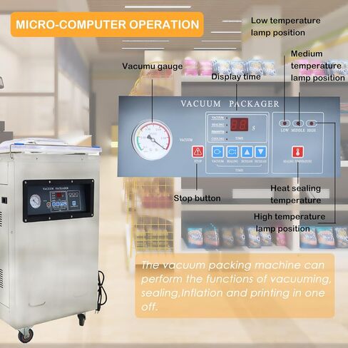 Commercial Single Chamber Vacuum Sealer Packaging Machine for Meat Vegetable Fruit Stainless Steel 15.7inch Sealing Length 110v in Saudi Arabia
