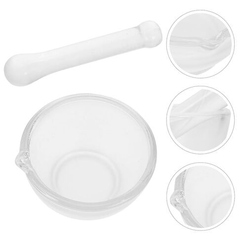 Zerodeko مدقة زجاجية ووعاء طحن بقاعدة سميكة للاستخدام في المختبر والمطبخ كسارة يدوية للتوابل والطب التقليدي والتجارب الكيميائية in Saudi Arabia