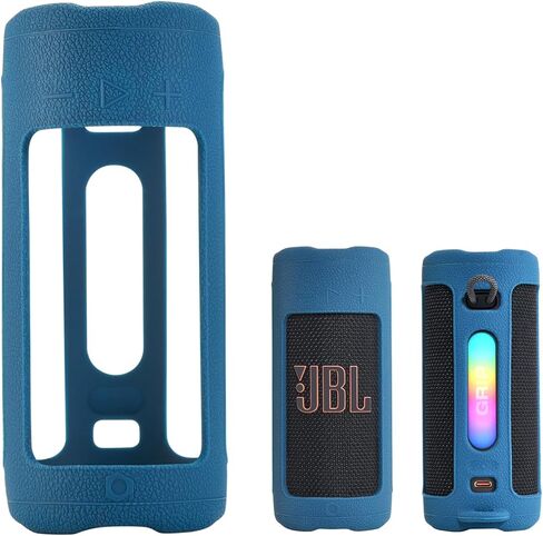 Shockproof Silicone Case for JBL Grip Speaker, Anti-Slip Protective Cover with Detachable Shoulder Strap, Portable Cover for Outdoor, Home, Travel (Black) in Saudi Arabia