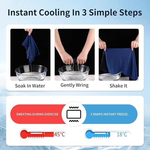 4 Pack Cooling Towels with Silicone Carry Cases, Microfiber Ice Towel for Yoga, Running, Gym, Workout, Sport, Fitness - Soft Breathable Chilly Towel Set with Cooling Neck Wraps & Gift Box in Saudi Arabia