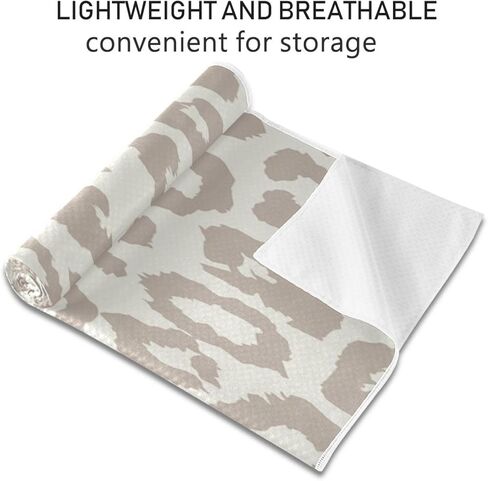 YETTASBIN Leopard Yoga Mat Towel, Non Slip Sweat Absorbent Hot Yoga Towel Portable Lightweight Travel Workout Towel with Storage Bag for Home Yoga, Pilates, Fitness 73x 27 Inch in Saudi Arabia