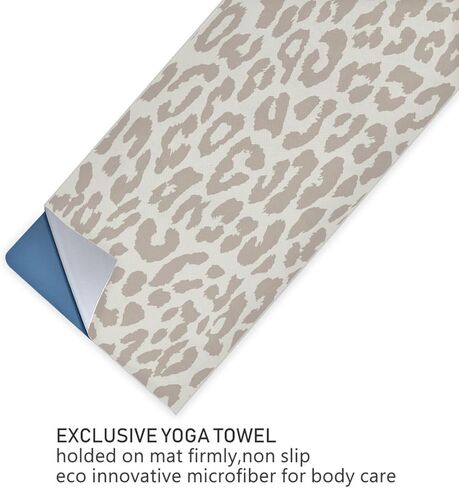 YETTASBIN Leopard Yoga Mat Towel, Non Slip Sweat Absorbent Hot Yoga Towel Portable Lightweight Travel Workout Towel with Storage Bag for Home Yoga, Pilates, Fitness 73x 27 Inch in Saudi Arabia