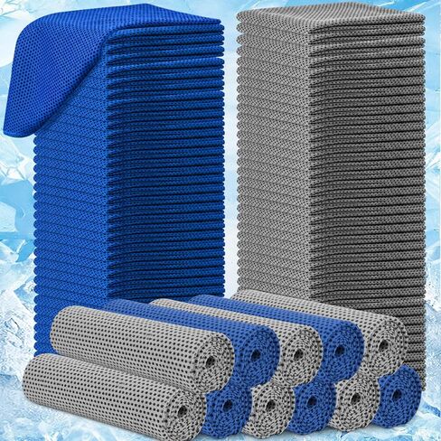 BBTO 80 Pcs 32 x 12 Inch Microfiber Ice Towel, Cooling Cold Towel for Neck and Face Breathable Chilly for Yoga, Sport, Gym, Workout, Camping and More Activities(Multicolor) in Saudi Arabia