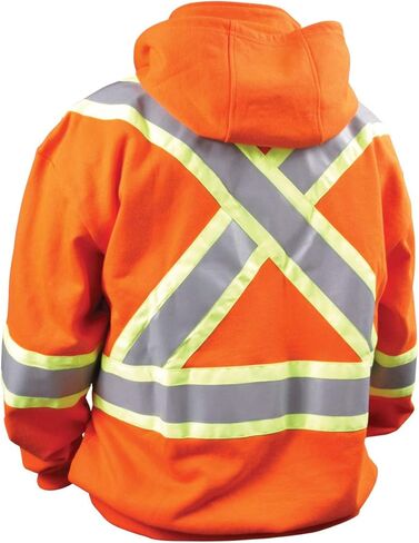 Black Stallion (JF1332 Full-Zip Hooded Sweatshirt, 12 oz Flame & Abrasion Resistant Cotton Fleece, Removable Hood, Orange in Kuwait