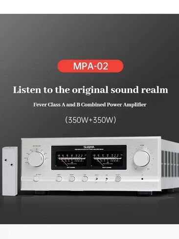 MPA-02 مضخم صوت متكامل من الفئة A/AB - 350 وات + 350 وات مضخم طاقة ستيريو هاي فاي - تصميم ثنائي أحادي متوازن بالكامل مع 24 ترانزستور شبه تشغيل، 1200 وات، مدخلات XLR/RCA ومخرج مضخم الصوت in Kuwait