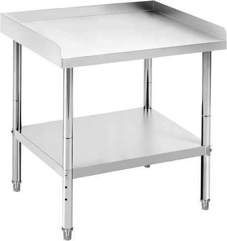 طاولة حامل شواء مقاس 24 × 24 × 30 بوصة من الفولاذ المقاوم للصدأ معتمدة من NSF سعة 400 رطل مع أرجل قابلة للتعديل، حاجز حافة 2 بوصة للفندق، المنزل، مطبخ المطعم التجاري in Saudi Arabia