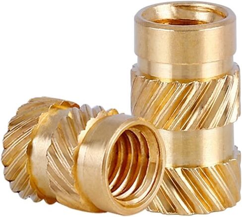 Knurled Brass Nuts,Nuts Assortment Kit, M2 M2.5 M3 M4 M5 M6 Brass Hot Melt Insert Knurled Nut Thread Heat Molding SL-type Double Twill Injection Embedment Nut for 3D Printer (Color : Lenth 4mm 30pcs_M in Saudi Arabia