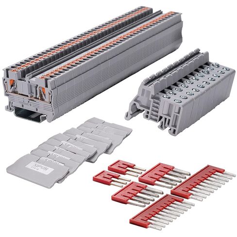 ST2-2.5/2X2 Twin Spring Terminal Block Push in Type PT Screwless Wire Din Rail Connector 30 Pcs Set in Saudi Arabia