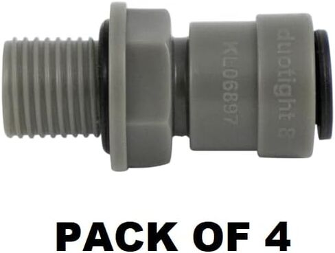 منظم ثنائي 4PK أو تركيب مشعب 8 مم (5/16 بوصة OD) × 1/4 بوصة دفع خيط ذكر لتوصيل بلاستيك الأسيتال جون نوع الضيف تركيب مسودة دفع DUO103 in Kuwait