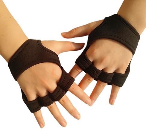 POPETPOP Gym Gloves Men Women Fingerless Workout Gloves Padded with Wrist Strap Non-Slip Palm Protection Half Gloves for Weight Lifting Fitness Training in Saudi Arabia