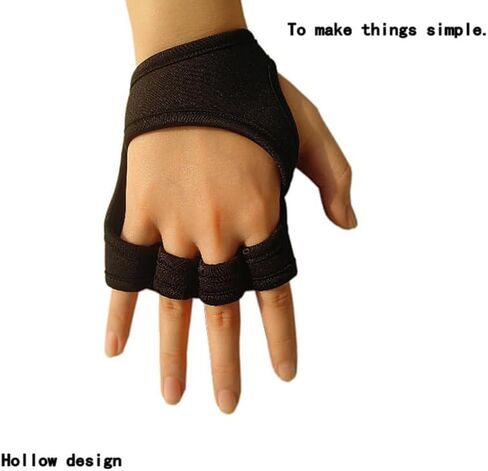 POPETPOP Gym Gloves Men Women Fingerless Workout Gloves Padded with Wrist Strap Non-Slip Palm Protection Half Gloves for Weight Lifting Fitness Training in Saudi Arabia