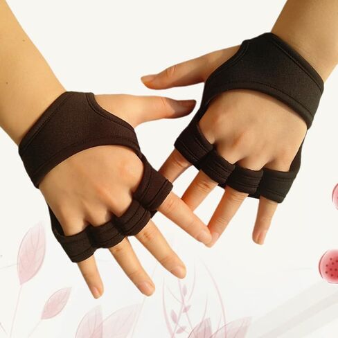 POPETPOP Gym Gloves Men Women Fingerless Workout Gloves Padded with Wrist Strap Non-Slip Palm Protection Half Gloves for Weight Lifting Fitness Training in Saudi Arabia