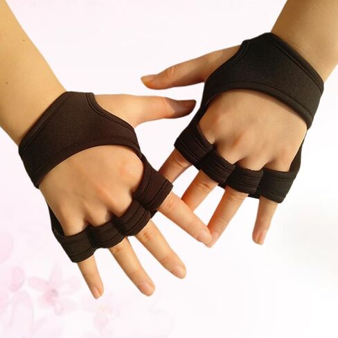 POPETPOP Gym Gloves Men Women Fingerless Workout Gloves Padded with Wrist Strap Non-Slip Palm Protection Half Gloves for Weight Lifting Fitness Training in Saudi Arabia