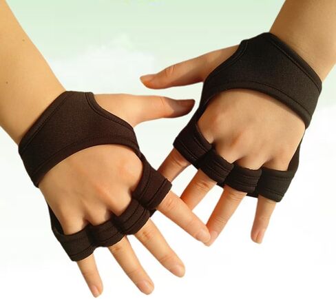 POPETPOP Gym Gloves Men Women Fingerless Workout Gloves Padded with Wrist Strap Non-Slip Palm Protection Half Gloves for Weight Lifting Fitness Training in Saudi Arabia