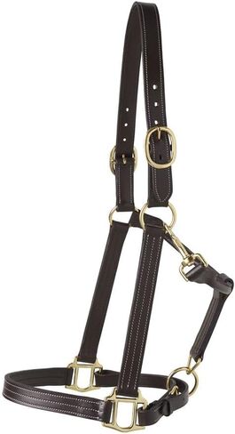 Dover Saddlery Suffolk Triple-Stitched Halter, Color: Brown, Size: Horse-F/S in Saudi Arabia