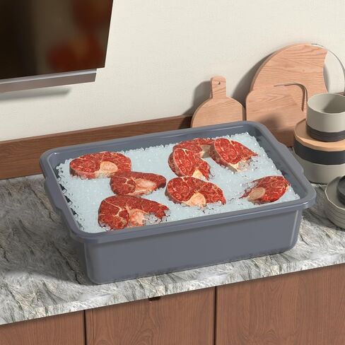 35 L Commercial Bus Tubs, Large Plastic Bus Tub Box for Restaurant, Gray, 4 Packs in Kuwait