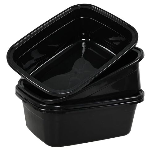 Sadstory 18 Quart Black Plastic Wash Tub, Rectangular Dishpan, 3 Packs in Saudi Arabia