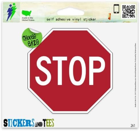 Stop Road Sign Vinyl Car Bumper Window Sticker 4" x 4" in Saudi Arabia