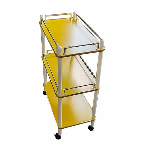 Hairdresser Trolley, Rolling Storage Trolley,Practical Mobile Storage Rack,Beauty Salon Trolley,Three Layers with cage and guardrail(Blue-b) in Saudi Arabia