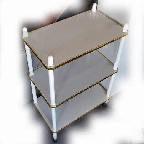 Hairdresser Trolley, Rolling Storage Trolley,Practical Mobile Storage Rack,Beauty Salon Trolley,Three Layers with cage and guardrail(Blue-b) in Saudi Arabia