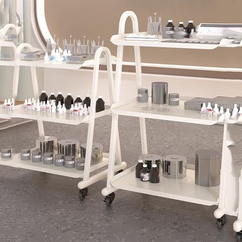 Hairdresser Trolley, 3 Tier Beauty Salon Tool Trolley,Rolling Trolley for Nail and Dental Instruments,Small Trolley for Oral Instruments(White,60x45x96cm) in Saudi Arabia