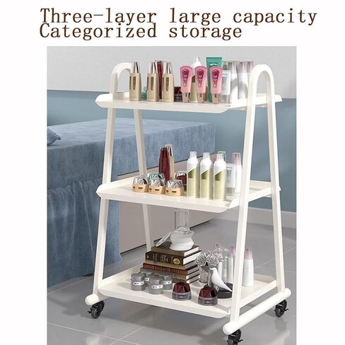 Hairdresser Trolley, 3 Tier Beauty Salon Tool Trolley,Rolling Trolley for Nail and Dental Instruments,Small Trolley for Oral Instruments(White,60x45x96cm) in Saudi Arabia