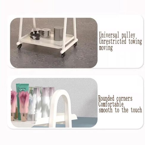 Hairdresser Trolley, 3 Tier Beauty Salon Tool Trolley,Rolling Trolley for Nail and Dental Instruments,Small Trolley for Oral Instruments(White,60x45x96cm) in Saudi Arabia