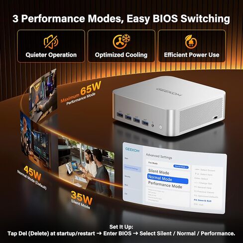 GEEKOM AX7 Pro Mini PC with AMD Ryzen R9-7940HS (Up to 5.2GHz), 32GB DDR5 5600MHz RAM 2TB M.2 NVMe SSD, Mini Computer with AMD Radeon 780M Windows 11 Pro/8K 4 Display/WiFi 6E/BT5.2/2.5G LAN in Saudi Arabia