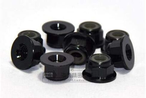 Qinlu-غسالات الألومنيوم برشام المكسرات M2 M3 M4 M5 M6 الملونة سبائك الألومنيوم شفة الجوز النايلون إدراج قفل الجوز الذاتي قفل الجوز RC نموذج المكسرات، 10 قطع، لإصلاح المصانع (الخوخ، M2) in Kuwait