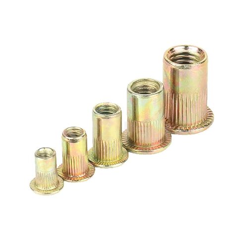 غسالات Qinlu-M3-M12 صواميل برشام صواميل ملولبة إدراج صواميل برشام مخرش لون الرأس فولاذ مطلي بالزنك، 10-50 قطعة، لإصلاح المصانع (M10 (10 قطع)) in Kuwait