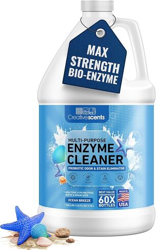 Creative Scents Multipurpose Enzyme Cleaner & Odor Remover | Super Concentrated for Floor, Carpet, Drain | Pet Urine Odor Eliminator | Enzyme Cleaner for Cat Urine & Dog Poop | 1 Gallon - Ocean Breeze in Saudi Arabia