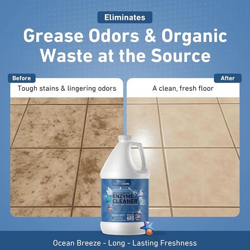 Creative Scents Multipurpose Enzyme Cleaner & Odor Remover | Super Concentrated for Floor, Carpet, Drain | Pet Urine Odor Eliminator | Enzyme Cleaner for Cat Urine & Dog Poop | 1 Gallon - Ocean Breeze in Saudi Arabia