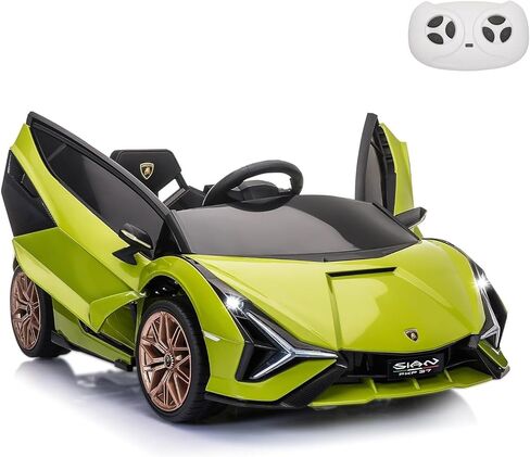 Licensed Lamborghini SIAN Kids Electric Ride On Car Toy by TOBBI, 12V Battery Powered Vehicle with Parent Remote Control for Toddlers 3-6 to Drive w/Functions/Seatbelt/Horn/LED Lights-Pink in Kuwait