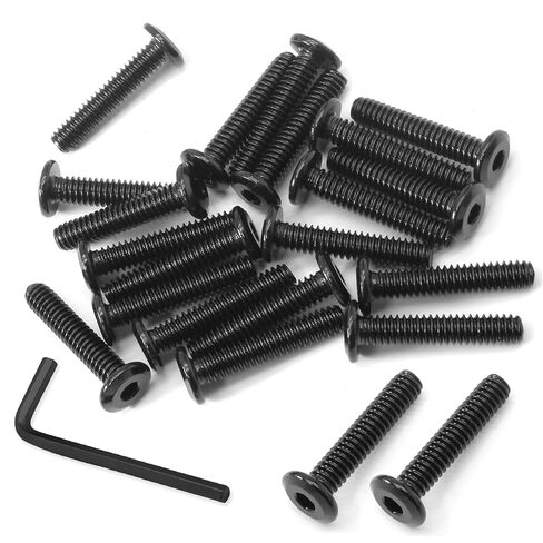 Biaungdo 30 Pcs Flat Head Allen Bolts, 1/4-20 x 1-1/4 Inch Black Carbon Steel Socket Cap Screws for Furniture in Saudi Arabia