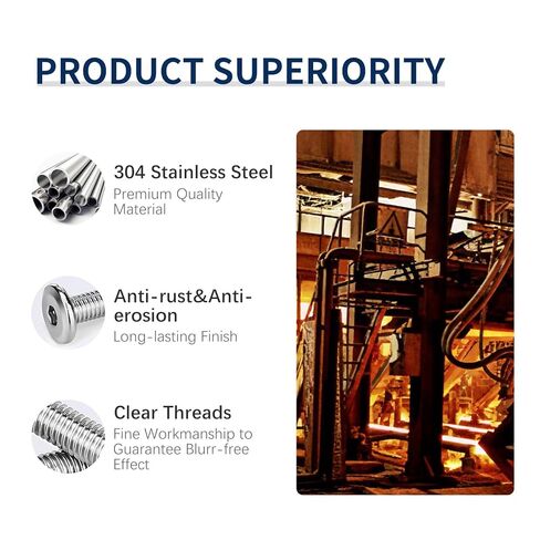 1/4-20 x 2 (20 Pack) Flat Head Hex Socket Cap Screws Bolts, 304 Stainless Steel 18-8, Hex Drive Countersunk Furniture Connector, Fully Threaded Machine Thread, Bright Finish in Saudi Arabia