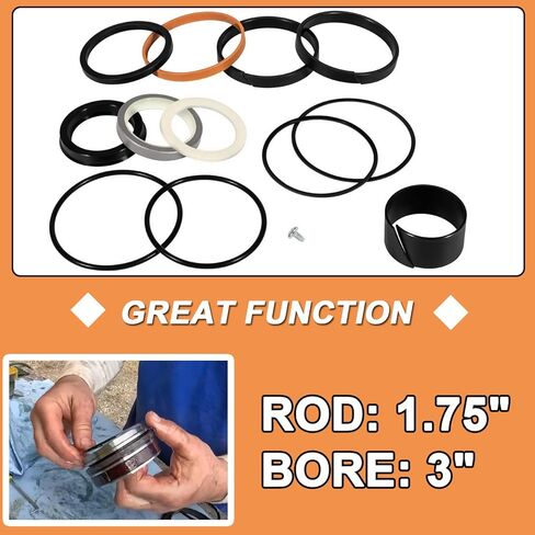 Hydraulic Cylinder Seal Kit 3" Bore 1.75" Rod Replace for 1543262C1 G109460 G105549 Suitable for case 26,26B,26S,26C,26D,580C, 580D,580 Super D,W14L,W14H in Saudi Arabia