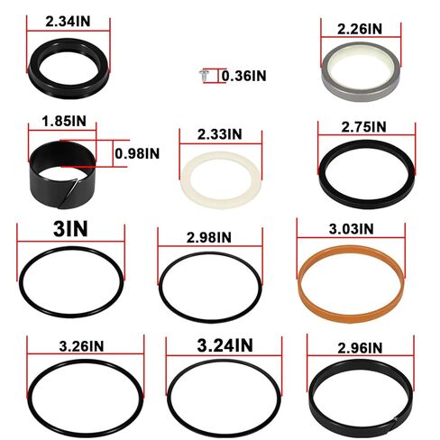 Hydraulic Cylinder Seal Kit 3" Bore 1.75" Rod Replace for 1543262C1 G109460 G105549 Suitable for case 26,26B,26S,26C,26D,580C, 580D,580 Super D,W14L,W14H in Saudi Arabia