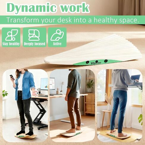 Wooden Balance Board, 440LBS Capacity Wobble Balance Board for Standing Desk 3D Design Anti-Fatigue Anti-Slip Rocker Board for Core Strength, Physical Therapy,Surfers Skiing Skateboarding Simulation in Saudi Arabia