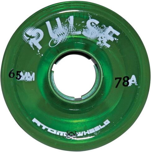 Atom Skates Pulse Outdoor Quad Roller Wheels 78A, Green, Set of 8, 65mm x 37mm in Kuwait