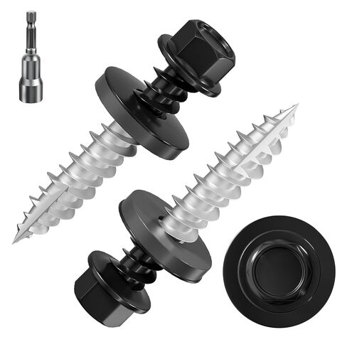 Wensilon # 3/16 * 1 "98PCS 1lbs White Hexagonal Metal Sheet roof Screws, # 10 * 1 with EPDM Washer and Hexagonal self Tapping, Used for Metal to Wood and Corrugated Roofs. 5 * 25mm in Saudi Arabia