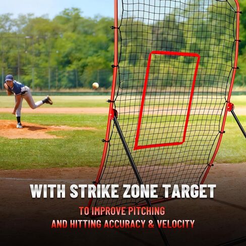 Durable Baseball Rebounder Net, 6x4 FT Pitchback Nets 5 Angles Simulate Grounder,Pop Fly,Line Drive,Softball Rebounders for Pitching,Fielding,Catching Solo Practice,Rebound Net with Strike Zone in Saudi Arabia