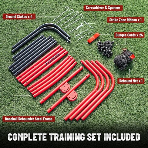 Durable Baseball Rebounder Net, 6x4 FT Pitchback Nets 5 Angles Simulate Grounder,Pop Fly,Line Drive,Softball Rebounders for Pitching,Fielding,Catching Solo Practice,Rebound Net with Strike Zone in Saudi Arabia