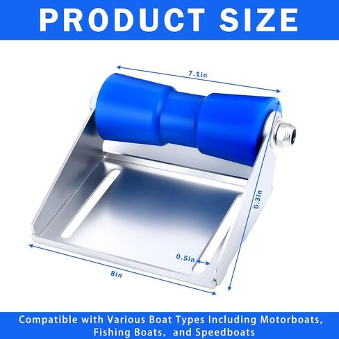 Lounsweer 2 Pcs Boat Trailer Roller with Brackets - 8" & 5" Anti-Corrosion, Durable for Fishing/Leisure, Roller Assembly Kit for Boat Trailer in Saudi Arabia