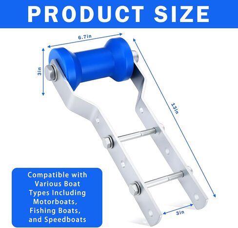 Lounsweer 2 Pcs Boat Trailer Roller with Brackets - 8" & 5" Anti-Corrosion, Durable for Fishing/Leisure, Roller Assembly Kit for Boat Trailer in Saudi Arabia
